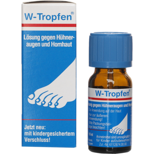 Verpackungsbild(Packshot) von W-TROPFEN Lösung gegen Hühneraugen+Hornhaut