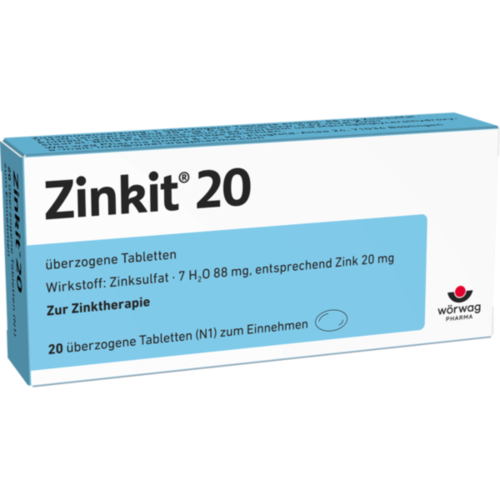 Verpackungsbild(Packshot) von ZINKIT 20 überzogene Tabletten
