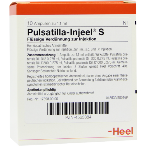 Verpackungsbild(Packshot) von PULSATILLA INJEEL S Ampullen