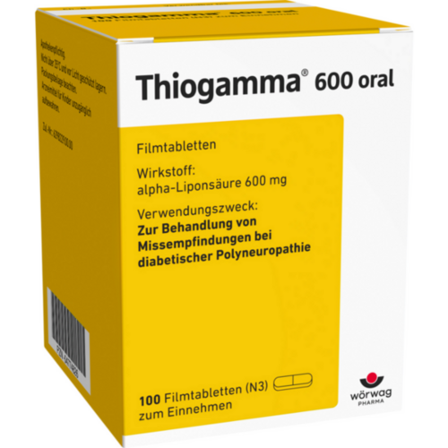 Verpackungsbild(Packshot) von THIOGAMMA 600 oral Filmtabletten