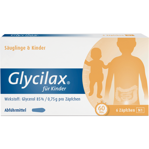 Verpackungsbild(Packshot) von GLYCILAX Suppositorien für Kinder
