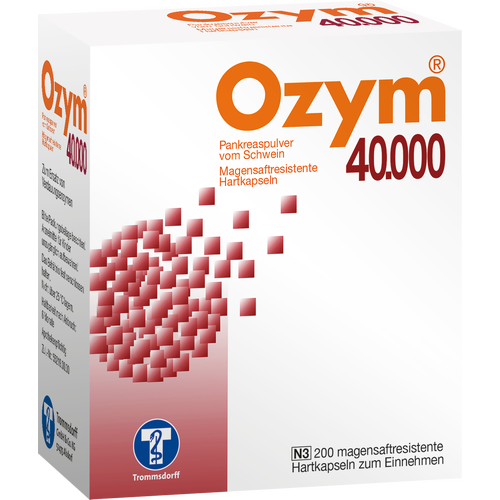 Verpackungsbild(Packshot) von OZYM 40.000 Hartkapseln magensaftr.
