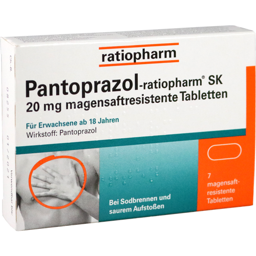 Verpackungsbild(Packshot) von PANTOPRAZOL-ratiopharm SK 20 mg magensaftres.Tabl.