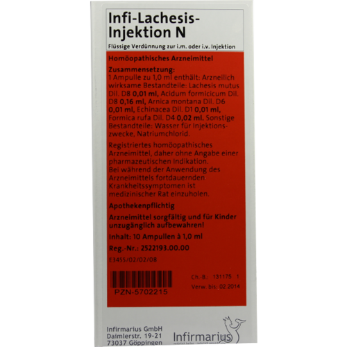 Verpackungsbild(Packshot) von INFI LACHESIS Injektion N