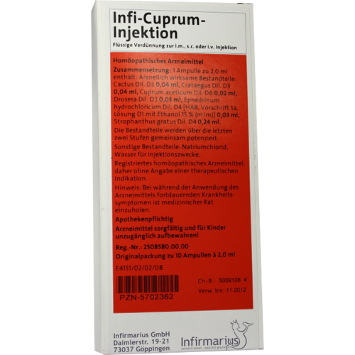 Verpackungsbild(Packshot) von INFI CUPRUM Injektion