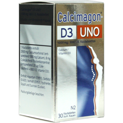Verpackungsbild(Packshot) von CALCIMAGON D3 Uno Kautabletten