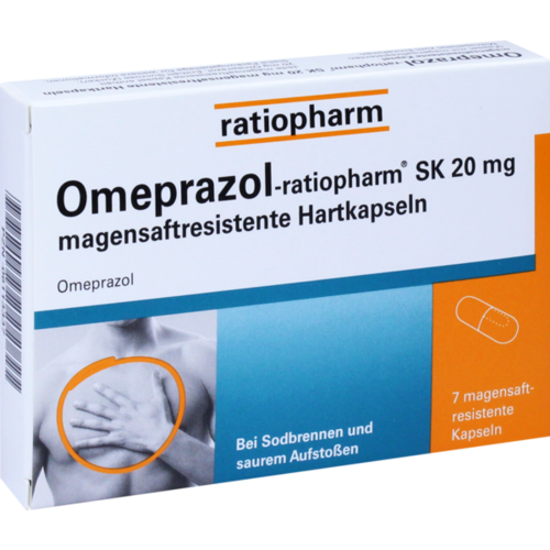 Verpackungsbild(Packshot) von OMEPRAZOL-ratiopharm SK 20 mg magensaftr.Hartkaps.