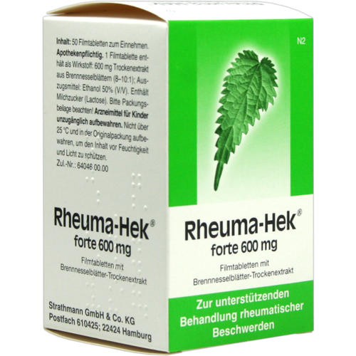 Verpackungsbild(Packshot) von RHEUMA HEK forte 600 mg Filmtabletten