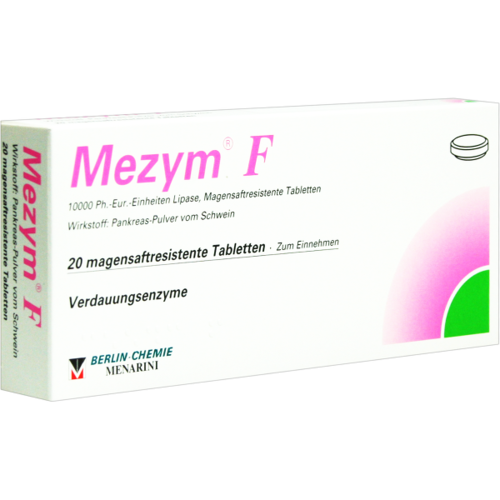 Verpackungsbild(Packshot) von MEZYM F magensaftresistente Tabletten
