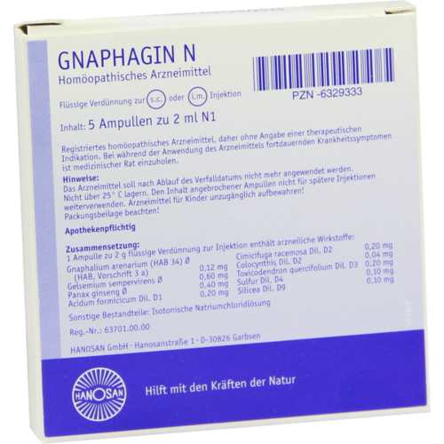 Verpackungsbild(Packshot) von GNAPHAGIN N Injektionslösung