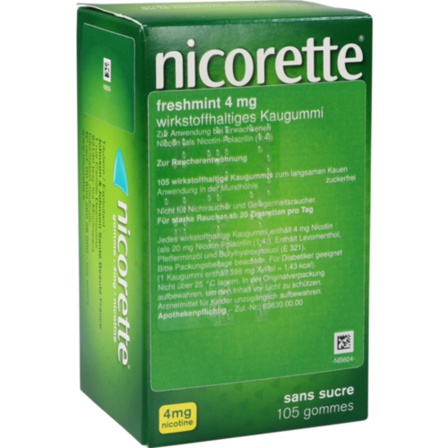 Verpackungsbild(Packshot) von NICORETTE 4 mg freshmint Kaugummi