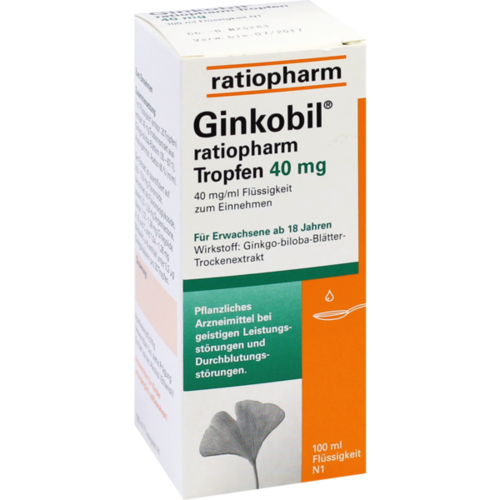 Verpackungsbild(Packshot) von GINKOBIL-ratiopharm Tropfen 40 mg
