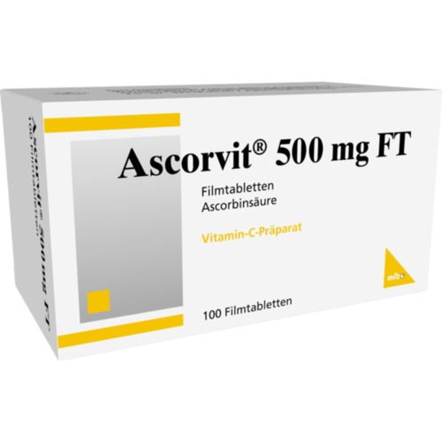 Verpackungsbild(Packshot) von ASCORVIT 500 mg FT Filmtabletten