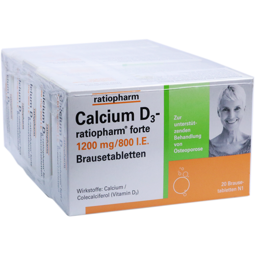 Verpackungsbild(Packshot) von CALCIUM D3-ratiopharm forte Brausetabletten