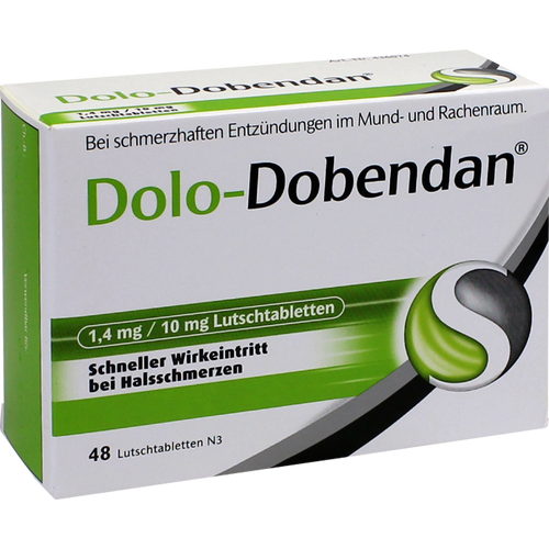 Verpackungsbild(Packshot) von DOLO-DOBENDAN 1,4 mg/10 mg Lutschtabletten