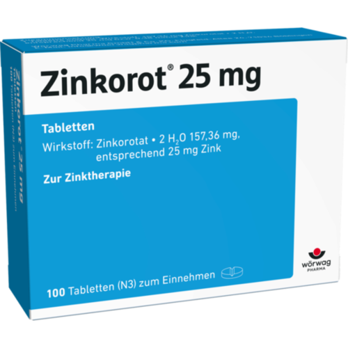 Verpackungsbild(Packshot) von ZINKOROT 25 mg Tabletten