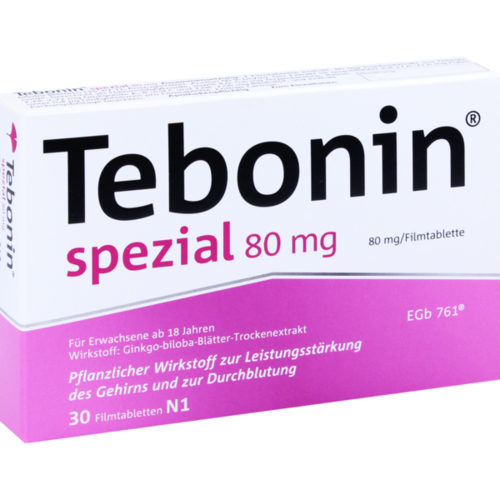 Verpackungsbild(Packshot) von TEBONIN spezial 80 mg Filmtabletten