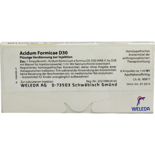 Verpackungsbild(Packshot) von ACIDUM FORMICAE D 30 Ampullen