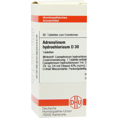 Verpackungsbild(Packshot) von ADRENALINUM HYDROCHLORICUM D 30 Tabletten