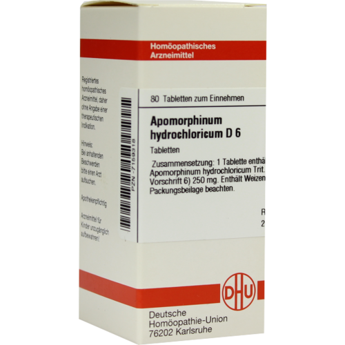 Verpackungsbild(Packshot) von APOMORPHINUM HYDROCHLORICUM D 6 Tabletten