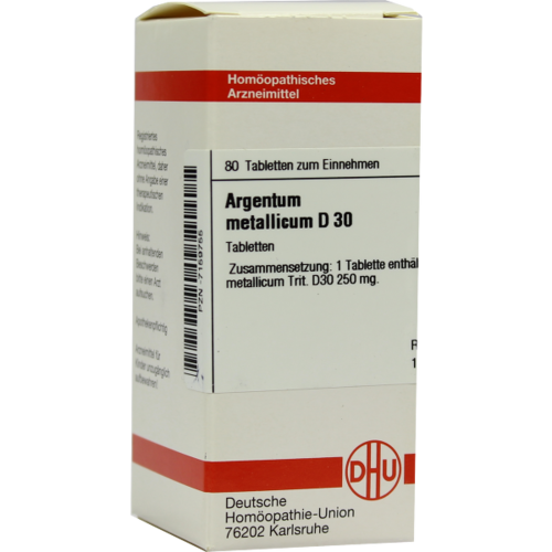 Verpackungsbild(Packshot) von ARGENTUM METALLICUM D 30 Tabletten