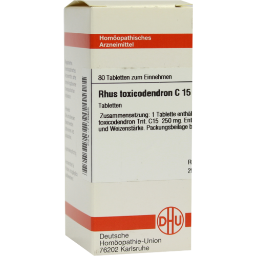 Verpackungsbild(Packshot) von RHUS TOXICODENDRON C 15 Tabletten