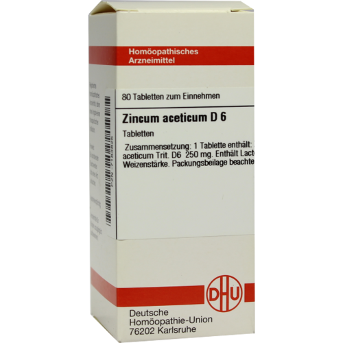 Verpackungsbild(Packshot) von ZINCUM ACETICUM D 6 Tabletten