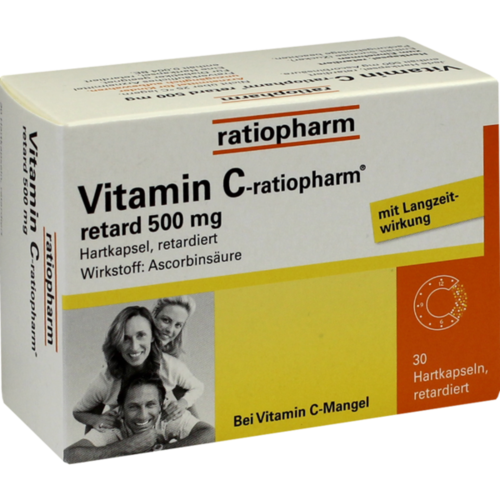 Verpackungsbild(Packshot) von VITAMIN C-RATIOPHARM retard 500 mg Kapseln