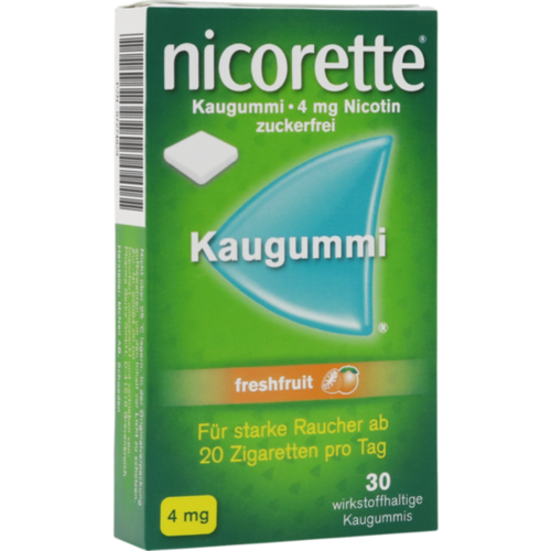 Verpackungsbild(Packshot) von NICORETTE Kaugummi 4 mg freshfruit