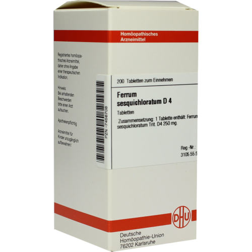Verpackungsbild(Packshot) von FERRUM SESQUICHLORATUM D 4 Tabletten