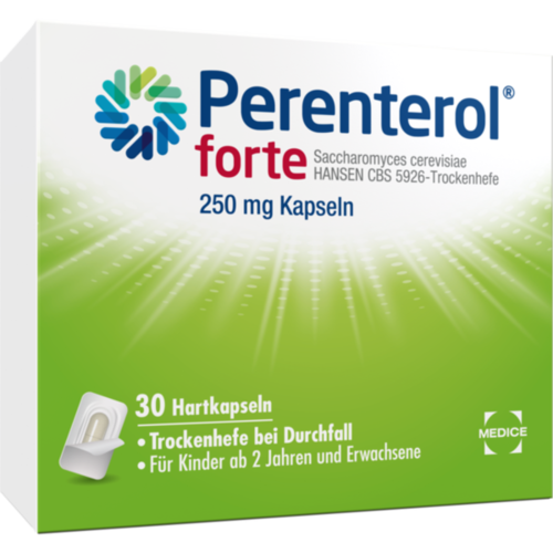 Verpackungsbild(Packshot) von PERENTEROL forte 250 mg Kapseln Blister