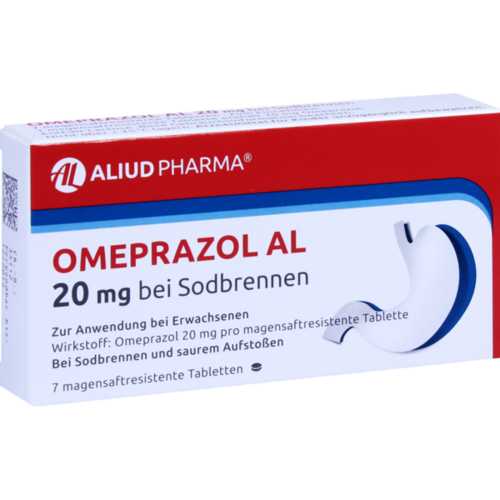 Verpackungsbild(Packshot) von OMEPRAZOL AL 20 mg b.Sodbr.magensaftres.Tabletten