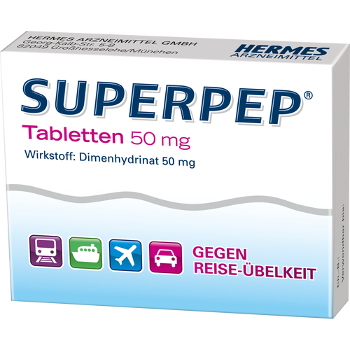Verpackungsbild(Packshot) von SUPERPEP Reise Tabl. 50 mg