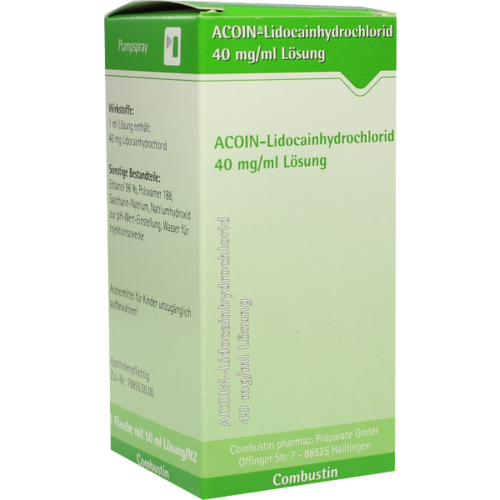 Verpackungsbild(Packshot) von ACOIN-Lidocainhydrochlorid 40 mg/ml Lösung