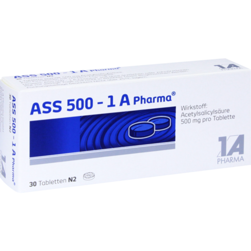 Verpackungsbild(Packshot) von ASS 500-1A Pharma Tabletten