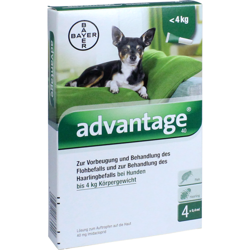 Verpackungsbild(Packshot) von ADVANTAGE 40 Lösung f.Hunde bis 4 kg