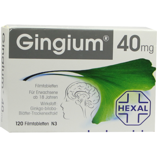 Verpackungsbild(Packshot) von GINGIUM 40 mg Filmtabletten
