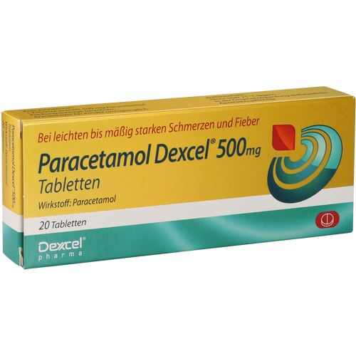 Verpackungsbild(Packshot) von PARACETAMOL Dexcel 500 mg Tabletten
