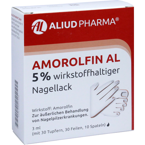 Verpackungsbild(Packshot) von AMOROLFIN AL 5% wirkstoffhaltiger Nagellack