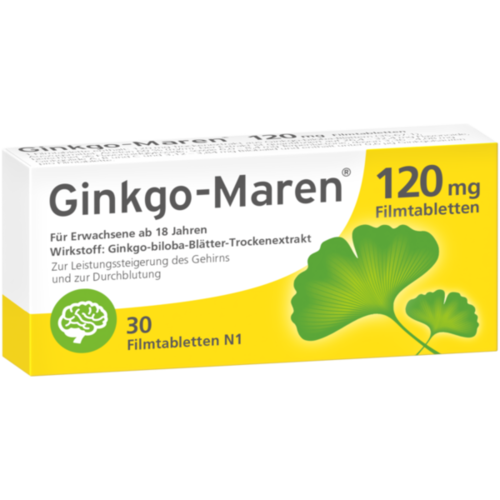 Verpackungsbild(Packshot) von GINKGO-MAREN 120 mg Filmtabletten