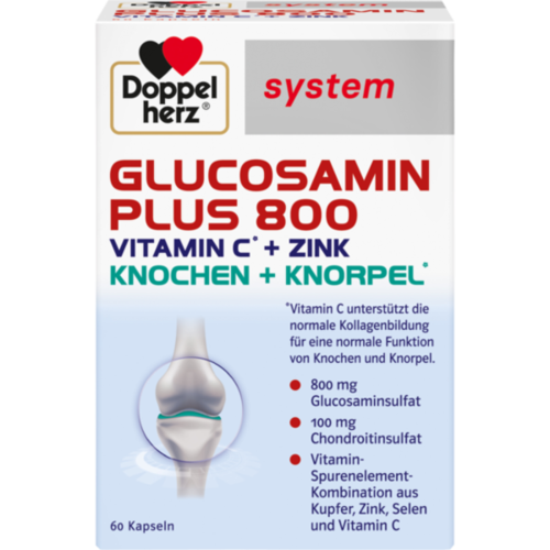 Verpackungsbild(Packshot) von DOPPELHERZ Glucosamin Plus 800 system Kapseln