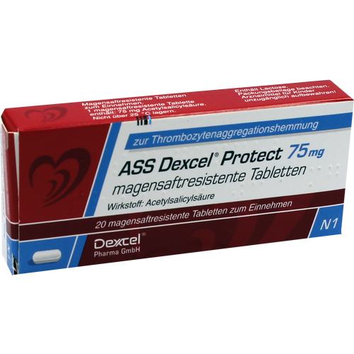 Verpackungsbild(Packshot) von ASS Dexcel Protect 75 mg magensaftres.Tabletten
