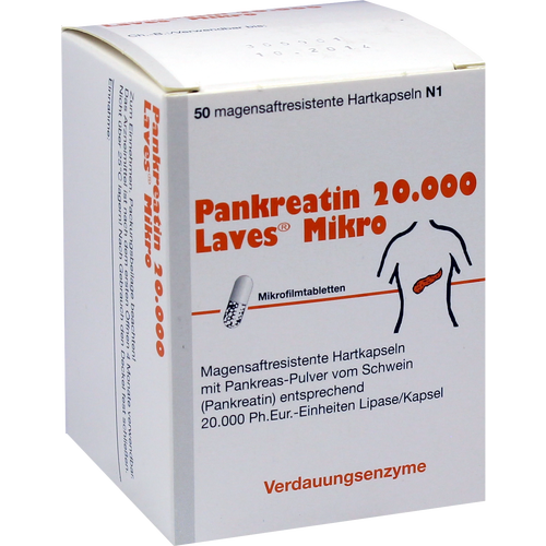 Verpackungsbild(Packshot) von PANKREATIN 20.000 Laves Mikro magensaftr.Hartkaps.