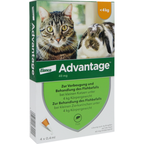 Verpackungsbild(Packshot) von ADVANTAGE 40 mg Lsg.f.kl.Katzen/kl.Zierkaninchen