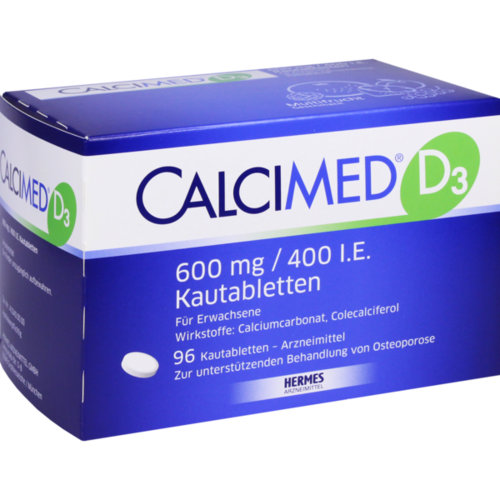 Verpackungsbild(Packshot) von CALCIMED D3 600 mg/400 I.E. Kautabletten