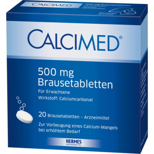 Verpackungsbild(Packshot) von CALCIMED 500 mg Brausetabletten