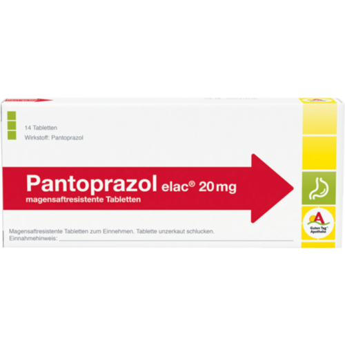 Verpackungsbild(Packshot) von PANTOPRAZOL 20 mg elac magensaftres.Tabletten