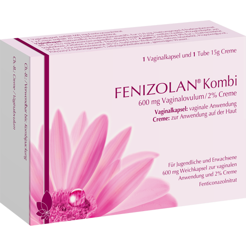 Verpackungsbild(Packshot) von FENIZOLAN Kombi 600 mg Vaginalovulum+2% Creme