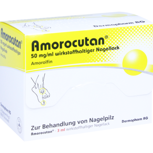 Verpackungsbild(Packshot) von AMOROCUTAN 50 mg/ml wirkstoffhaltiger Nagellack