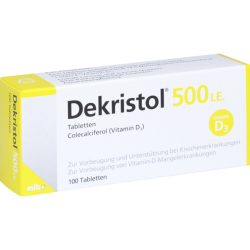 Verpackungsbild(Packshot) von DEKRISTOL 500 I.E. Tabletten